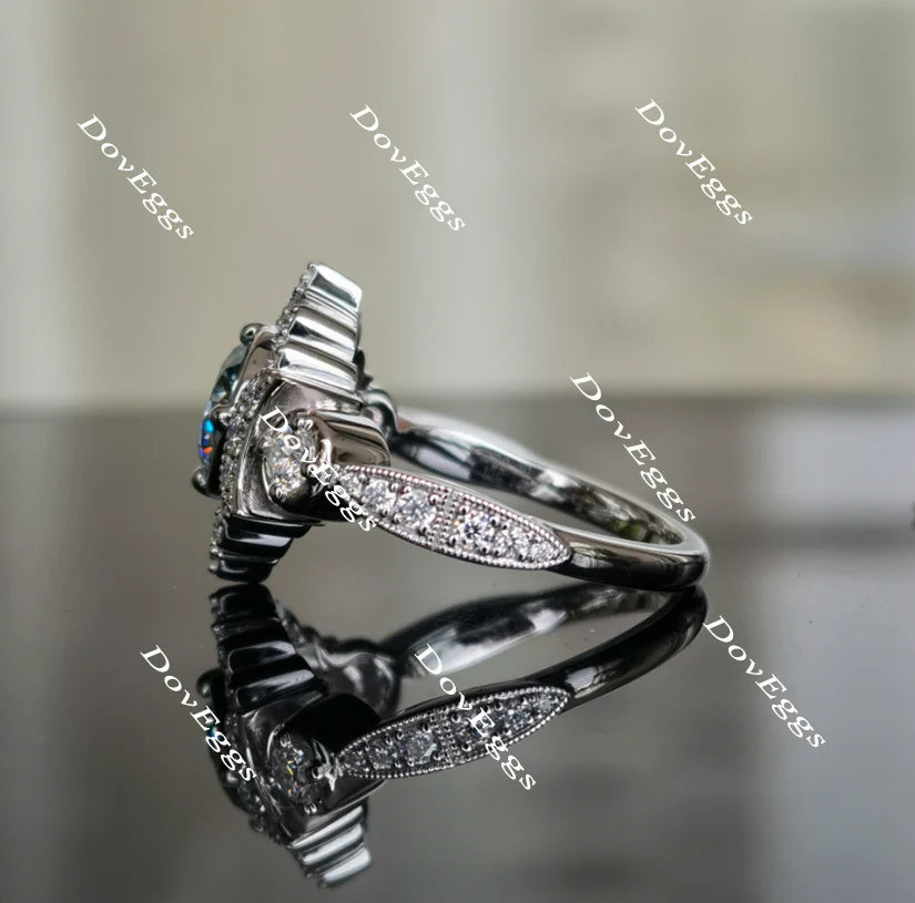 Doveggs art deco engagement ring only semi-mount only(Exclusively to DovEggs Stones)