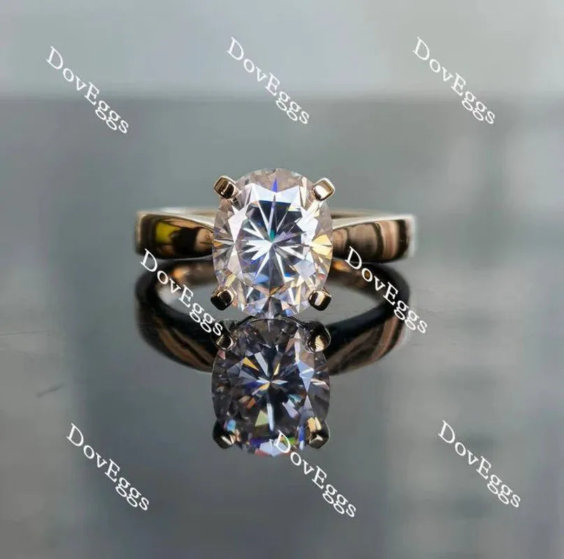 Bezel solitaire art deco engagement ring semi-mount only(Exclusively to DovEggs Stones)