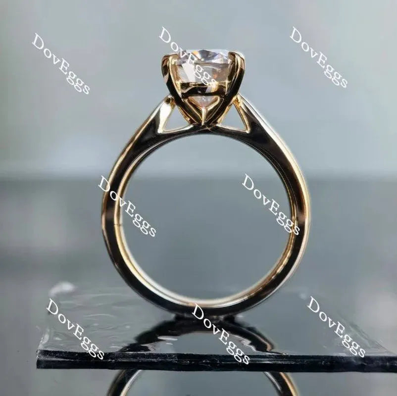 Bezel solitaire art deco engagement ring semi-mount only(Exclusively to DovEggs Stones)