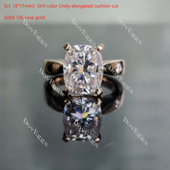 Oval art deco moissanite engagement ring| DovEggs