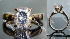 Oval solitaire moissanite engagement ring| DovEggs