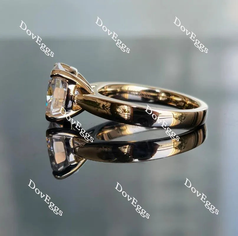Oval solitaire moissanite engagement ring| DovEggs