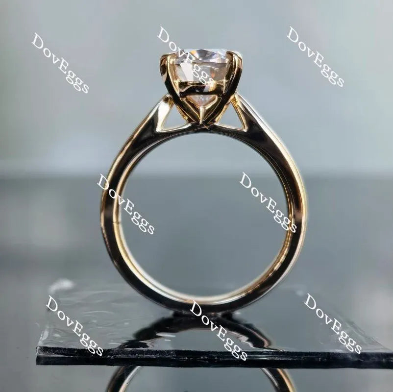 Oval solitaire moissanite engagement ring| DovEggs