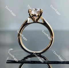 Oval solitaire moissanite engagement ring| DovEggs