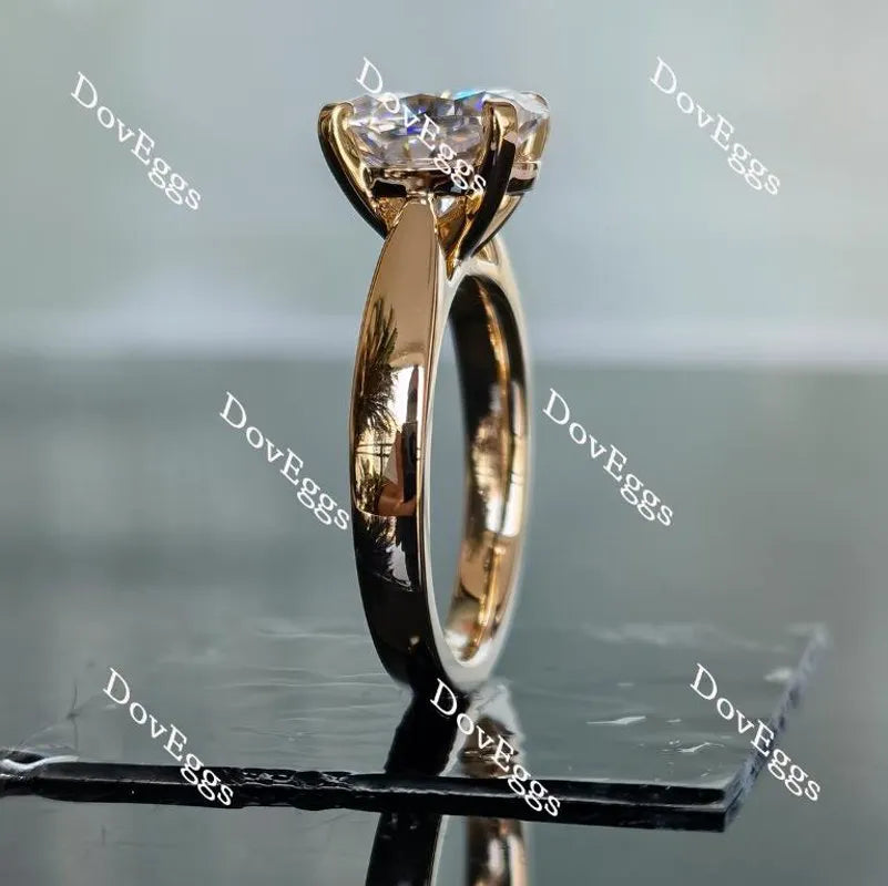 Oval solitaire moissanite engagement ring| DovEggs