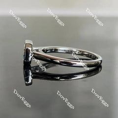Solitaire bezel solitaire east-west engagement ring only semi-mount only(Exclusively to DovEggs Stones)