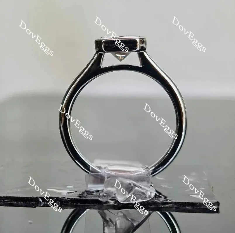 Solitaire bezel solitaire east-west engagement ring only semi-mount only(Exclusively to DovEggs Stones)