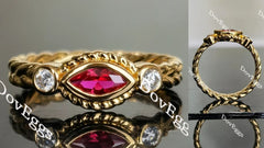 Doveggs bezel setting engagement ring only semi-mount only(Exclusively to DovEggs Stones)