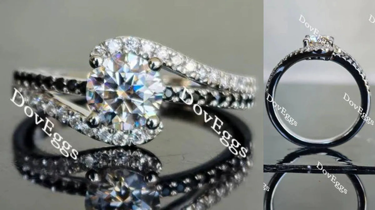 Doveggs curved band engagement ring only semi-mount only(Exclusively to DovEggs Stones)