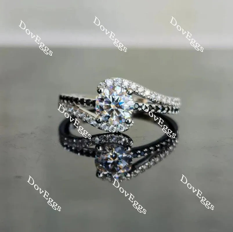 Doveggs curved band engagement ring only semi-mount only(Exclusively to DovEggs Stones)