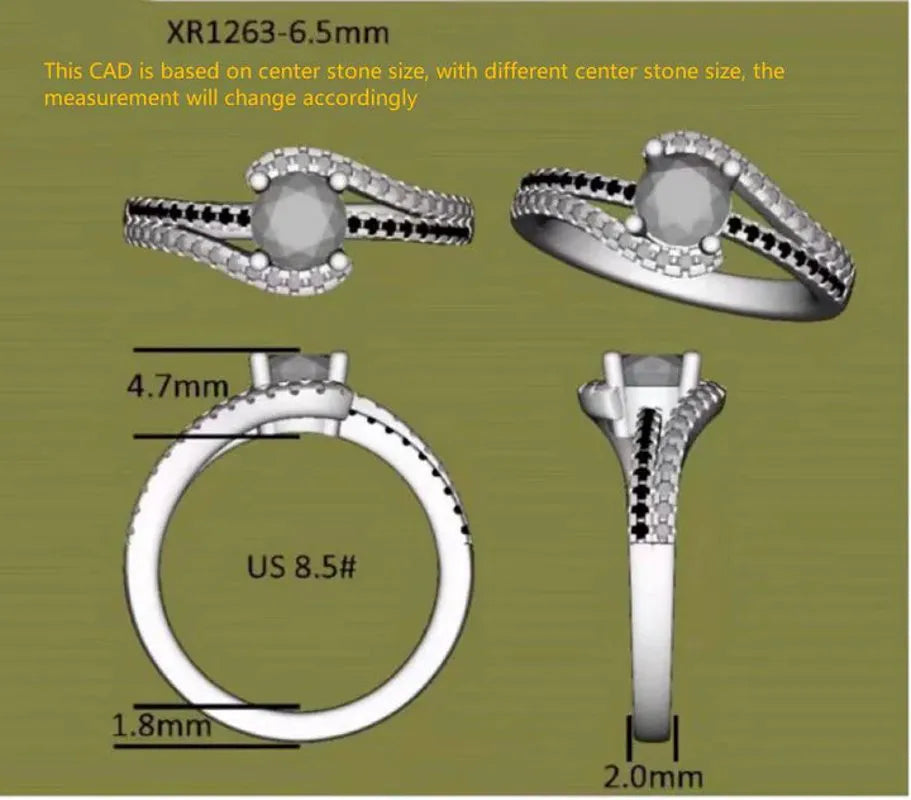 Doveggs curved band engagement ring only semi-mount only(Exclusively to DovEggs Stones)