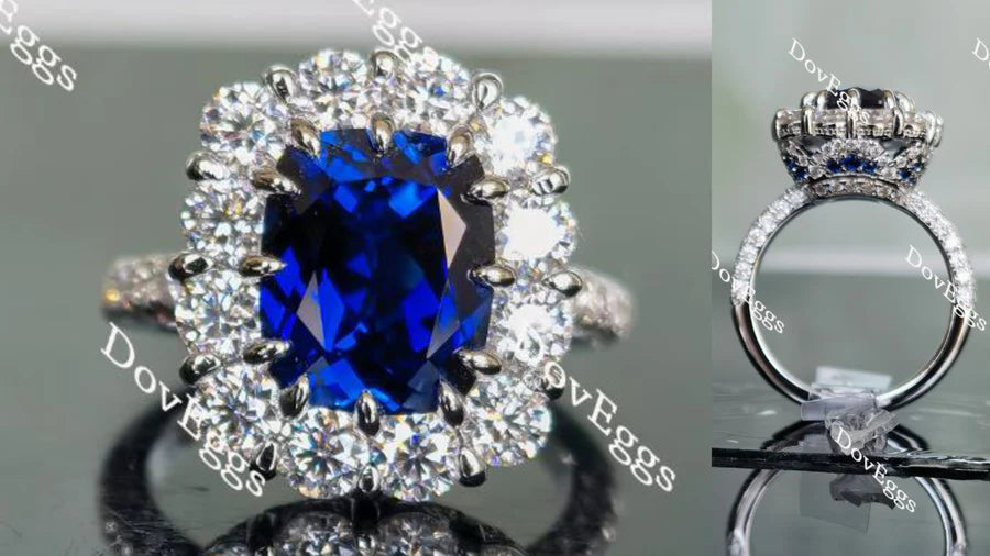 Doveggs half eternity pave engagement ring only semi-mount only(Exclusively to DovEggs Stones)