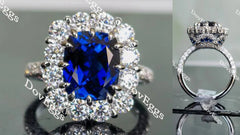 Doveggs half eternity pave engagement ring only semi-mount only(Exclusively to DovEggs Stones)