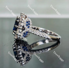 Doveggs half eternity pave engagement ring only semi-mount only(Exclusively to DovEggs Stones)