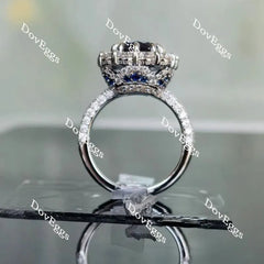 Doveggs half eternity pave engagement ring only semi-mount only(Exclusively to DovEggs Stones)