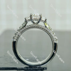 (size 9) Doveggs 1ct GHI color emerald moissanite engagement SS ring