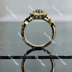 Oval floral colored gem engagement ring| Doveggs