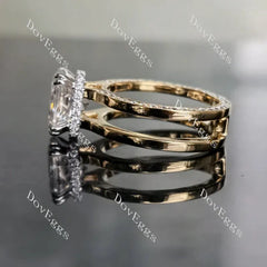 Hidden halo engagement ring only semi-mount only(Exclusively to DovEggs Stones)