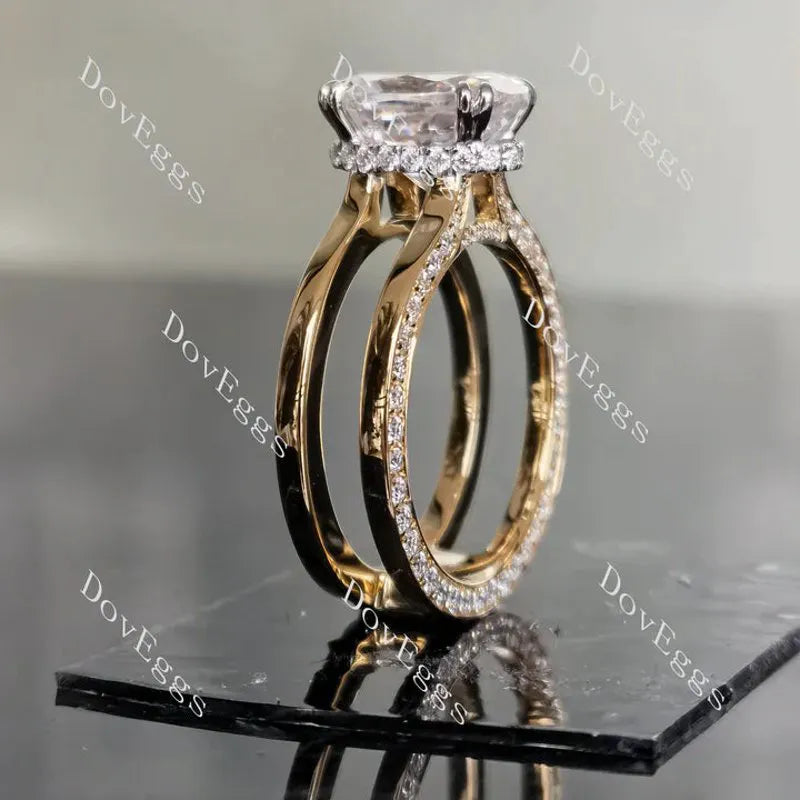 Hidden halo engagement ring only semi-mount only(Exclusively to DovEggs Stones)