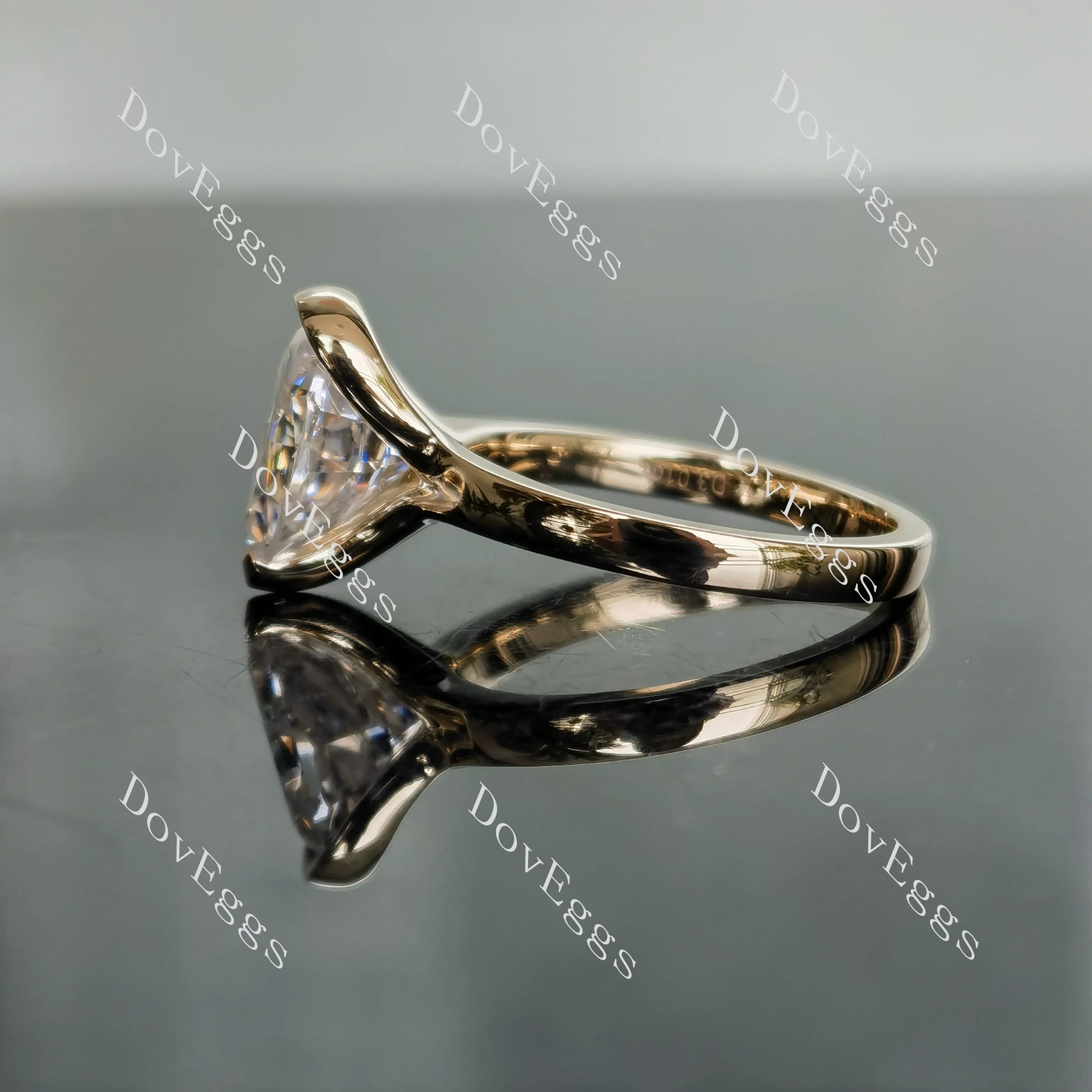 Doveggs bezel engagement ring semi-mount only(Exclusively to DovEggs Stones)