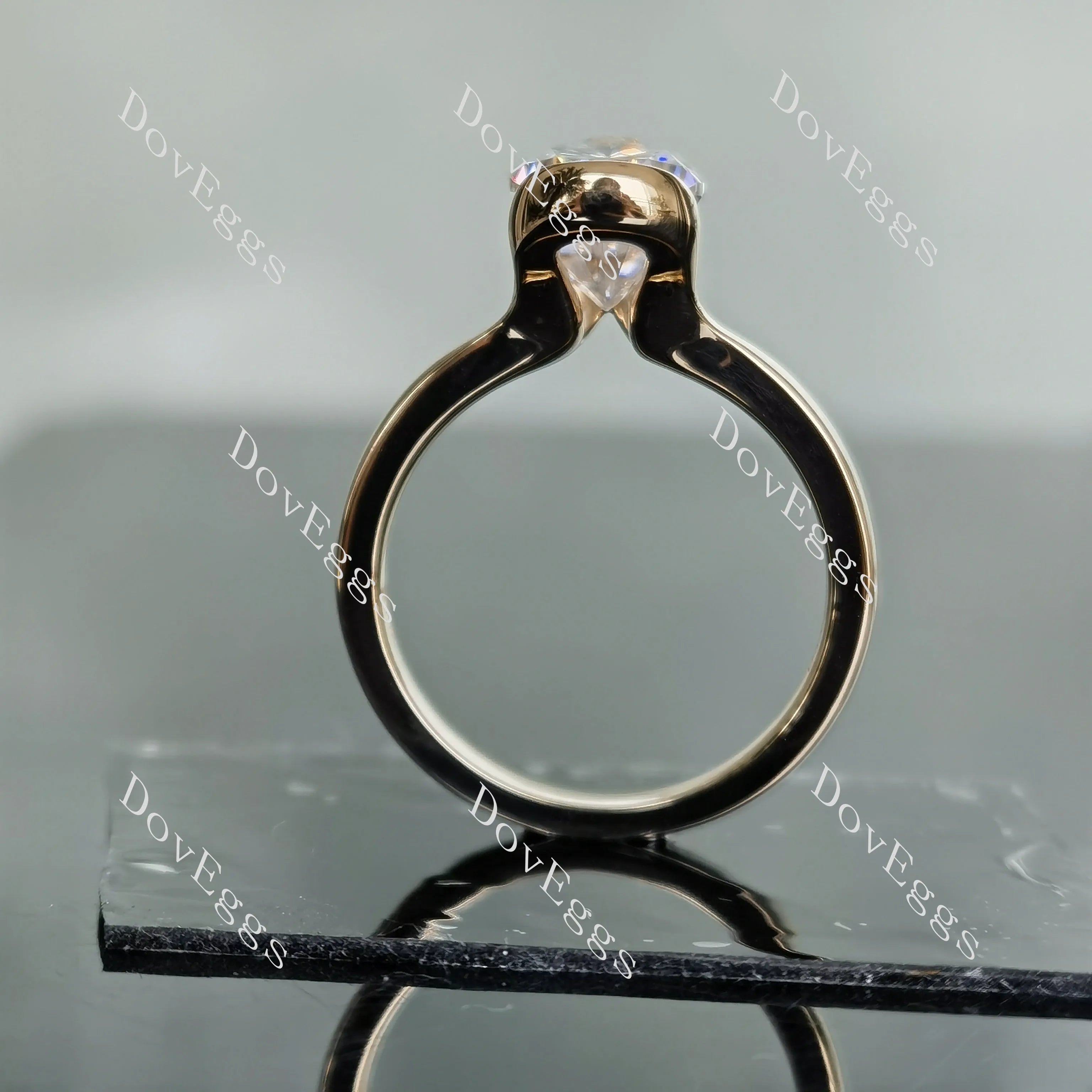 Doveggs bezel engagement ring semi-mount only(Exclusively to DovEggs Stones)