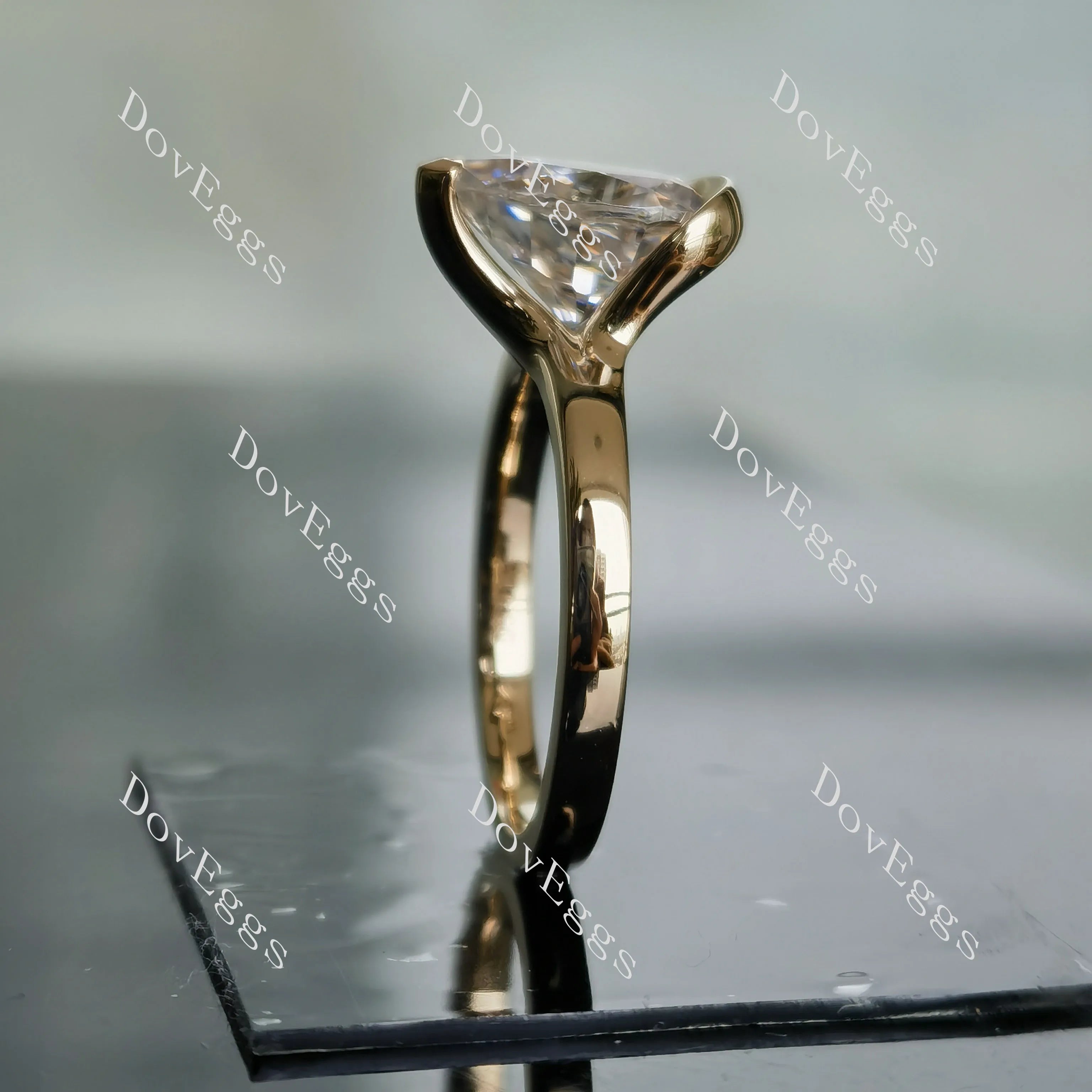 Doveggs bezel engagement ring semi-mount only(Exclusively to DovEggs Stones)