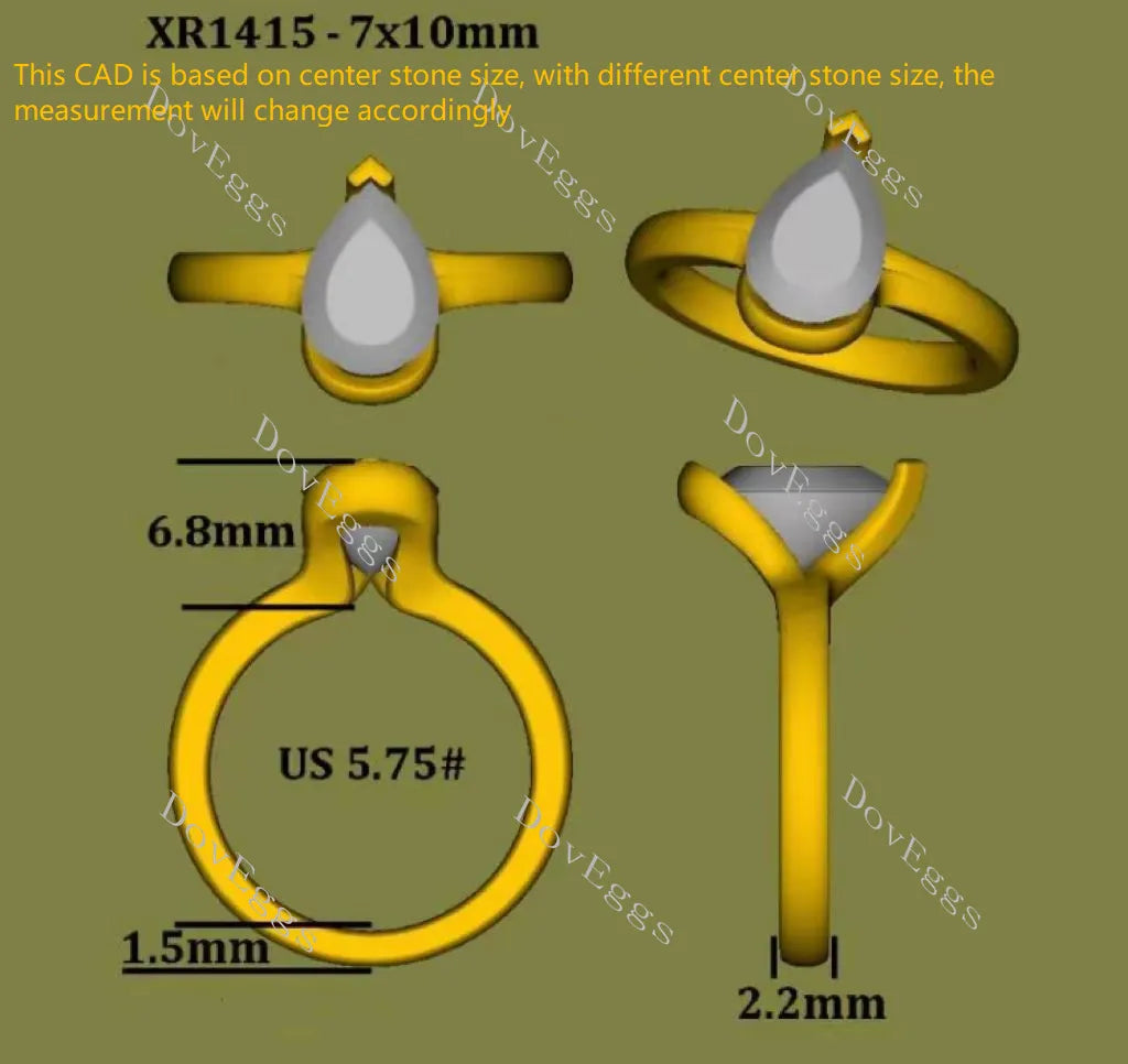 Doveggs bezel engagement ring semi-mount only(Exclusively to DovEggs Stones)