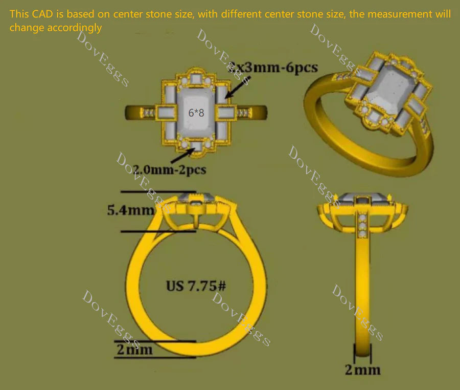 Doveggs pave engagement ring only semi-mount only(Exclusively to DovEggs Stones)
