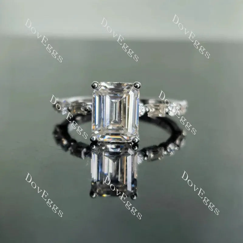 Half eternity pave engagement ring only semi-mount only(Exclusively to DovEggs Stones)