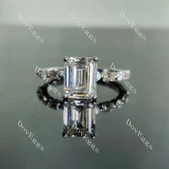 Half eternity pave engagement ring only semi-mount only(Exclusively to DovEggs Stones)