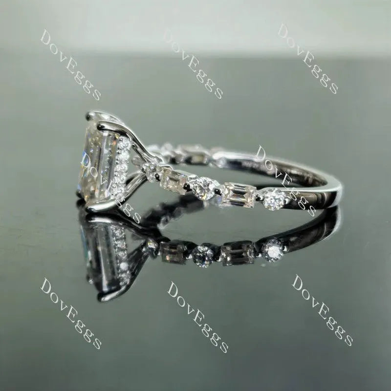 Half eternity pave engagement ring only semi-mount only(Exclusively to DovEggs Stones)