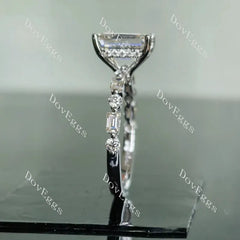 Half eternity pave engagement ring only semi-mount only(Exclusively to DovEggs Stones)