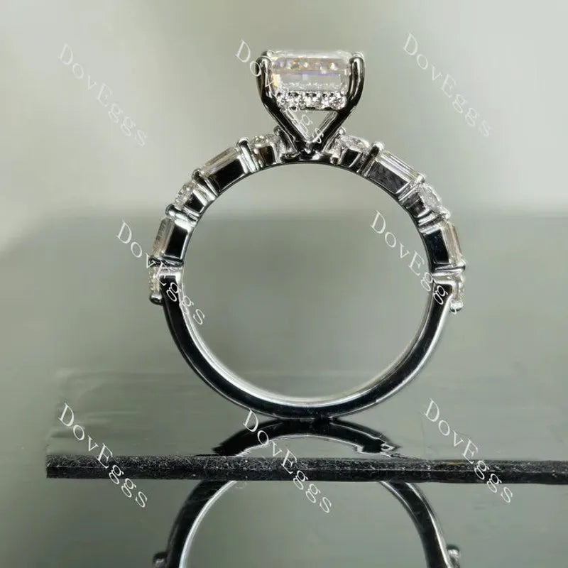 Half eternity pave engagement ring only semi-mount only(Exclusively to DovEggs Stones)