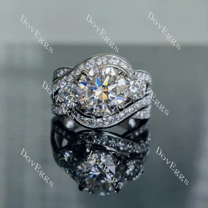 Doveggs side stones channel set engagement ring only semi-mount only(Exclusively to DovEggs Stones)