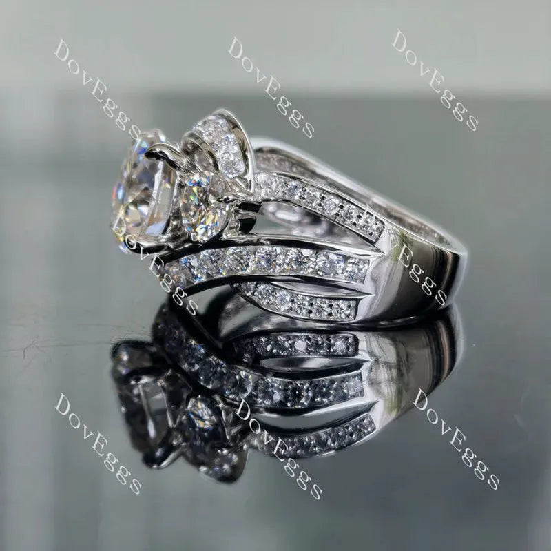 Doveggs side stones channel set engagement ring only semi-mount only(Exclusively to DovEggs Stones)