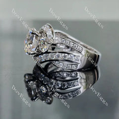 Doveggs side stones channel set engagement ring only semi-mount only(Exclusively to DovEggs Stones)