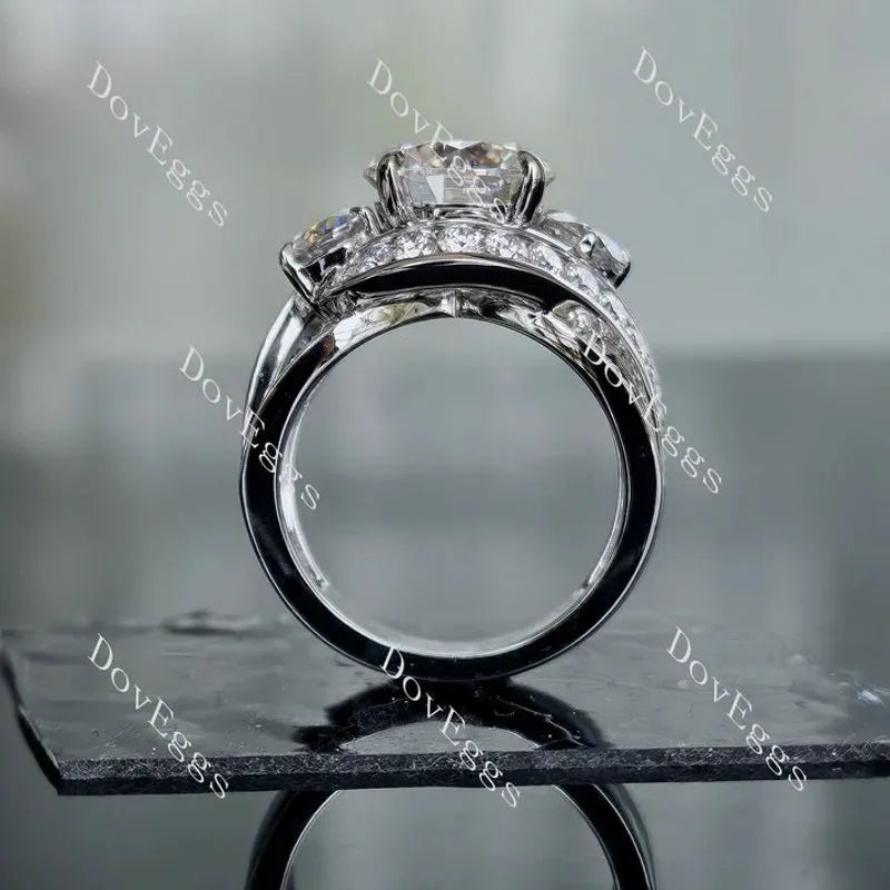 Doveggs side stones channel set engagement ring only semi-mount only(Exclusively to DovEggs Stones)