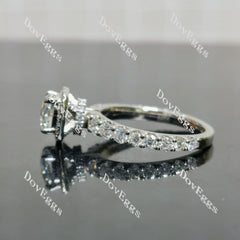 (size 7) Doveggs sterling silver 1ct GHI color round moissanite engagement ring