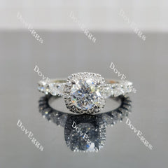 (size 7) Doveggs sterling silver 1ct GHI color round moissanite engagement ring