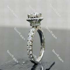 (size 7) Doveggs sterling silver 1ct GHI color round moissanite engagement ring