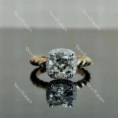 Jennifer 1- Cushion halo moissanite engagement ring| DovEggs
