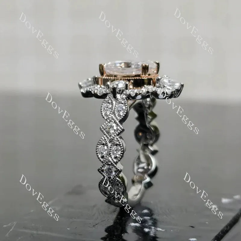 Doveggs floral engagement ring semi-mount only(Exclusively to DovEggs Stones)