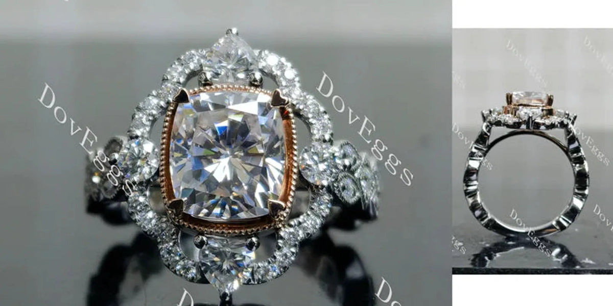 Doveggs floral engagement ring semi-mount only(Exclusively to DovEggs Stones)