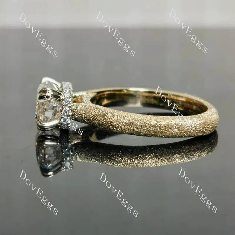 Floral halo engagement ring semi-mount only(Exclusively to DovEggs Stones)