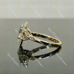 Doveggs Marquise Halo Side Stones Art Deco Lab Grown Diamond Engagement Ring