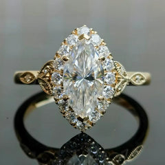 Doveggs halo side stones art deco engagement ring semi-mount only(Exclusively to DovEggs Stones)