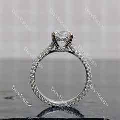 Bailey Rae cushion pave full eternity moissanite engagement ring