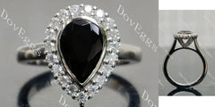 Bezel halo engagement ring semi-mount only(Exclusively to DovEggs Stones)