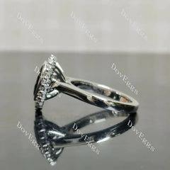 Bezel halo engagement ring semi-mount only(Exclusively to DovEggs Stones)