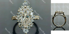 IAIAK-Marquise Modified H&A cut halo moissanite engagement ring| DovEggs